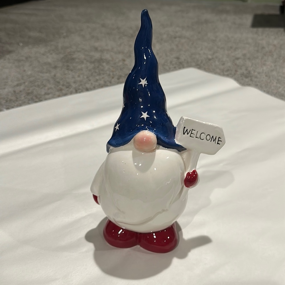 Ceramic Patriotic Gnome